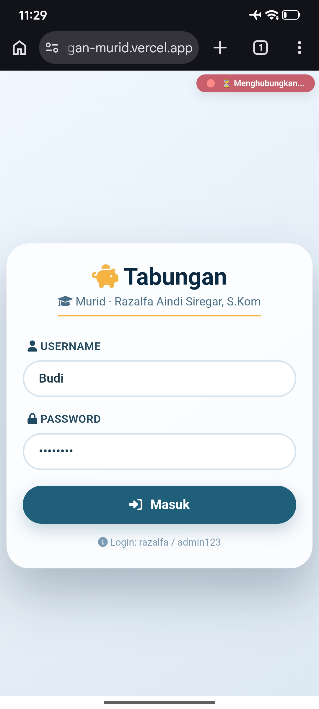 Aplikasi Tabungan Murid